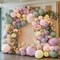 Dusty Green, Pink & Yellow Balloon Garland – Double-Stuffed Pastel Balloon Arch Kit with Pink, Yellow, Purple, and Green Hues for Birthday, Baby Shower, Garden Party, or Wildflower Tea Party Decorations